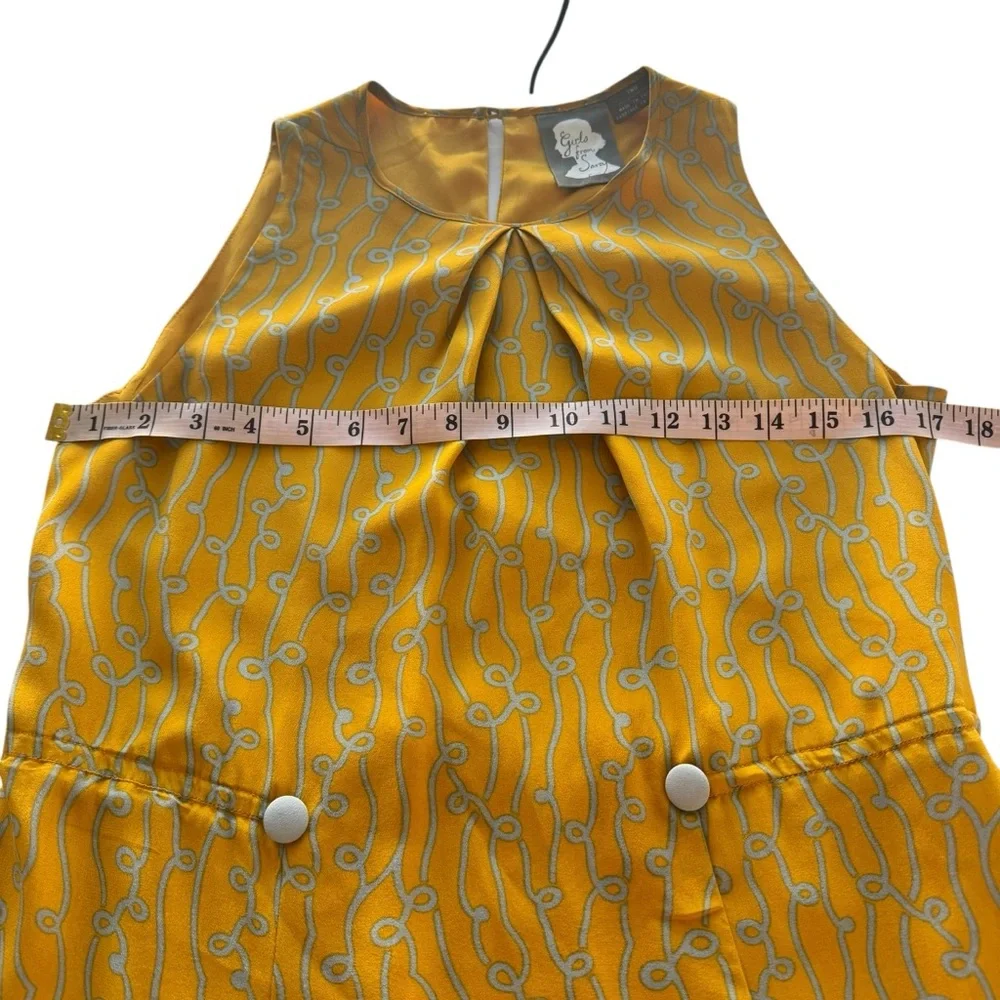 Anthropologie Girls from Savoy Take Action Mini Dress 2 Gold Yellow 100% Silk - Picture 13 of 16